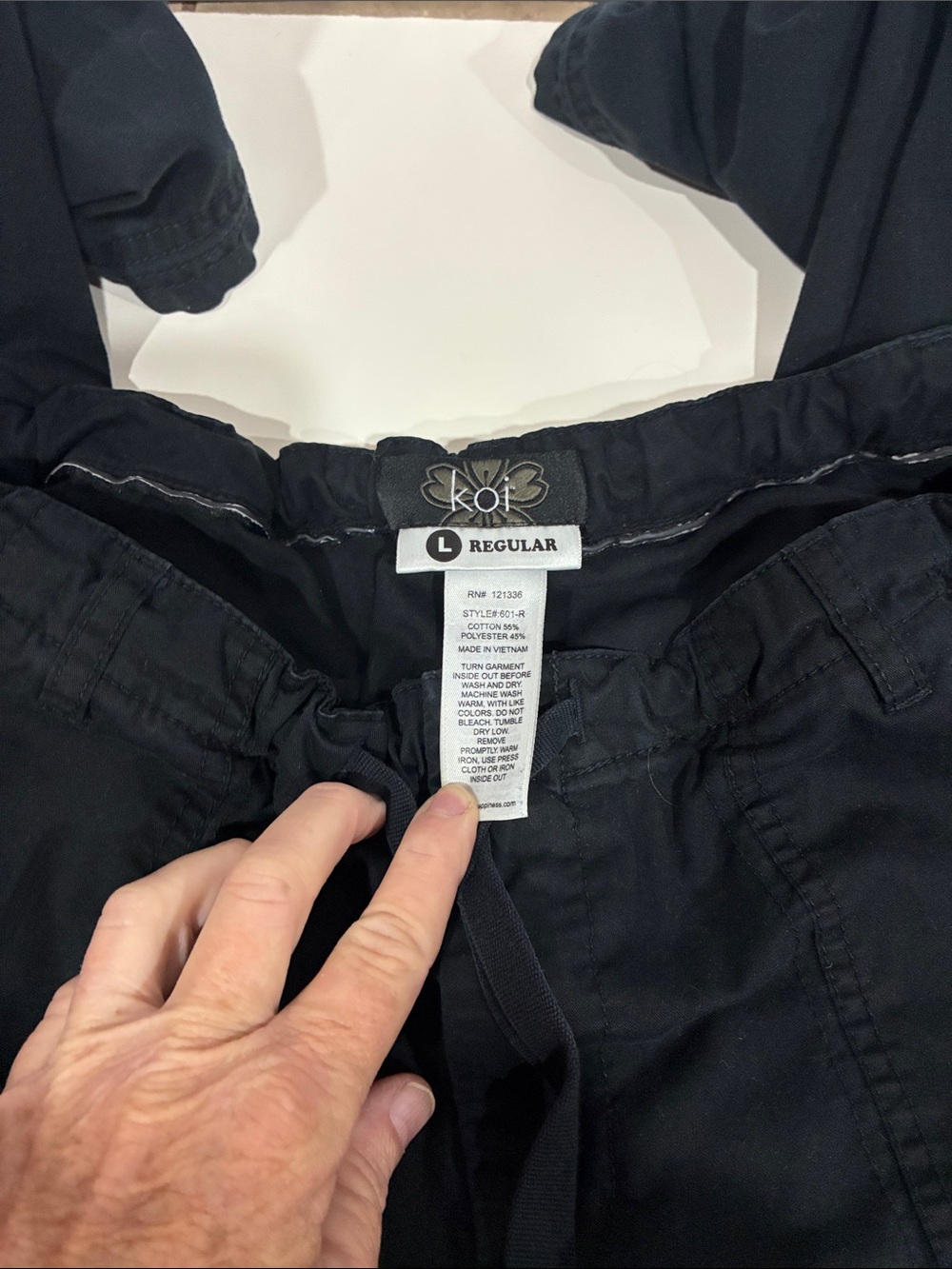 koi Black Medical Scrub Pants with Drawstring